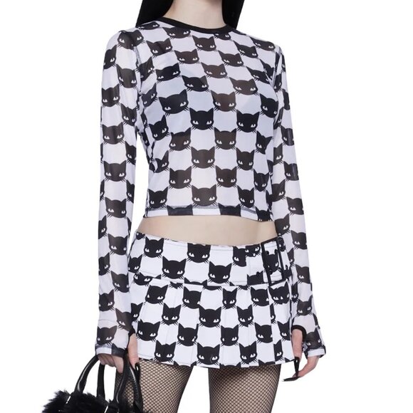 Cat Bandit Mesh Top + Skirt (XS) - Picture 2 of 7